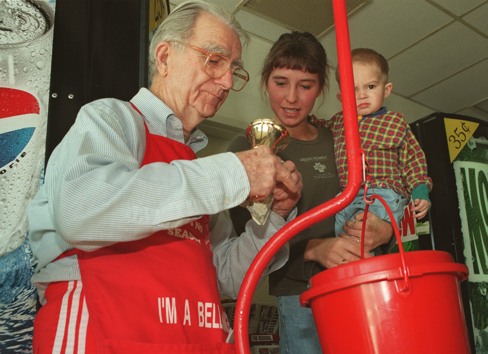 Workers watch kettle to help others
